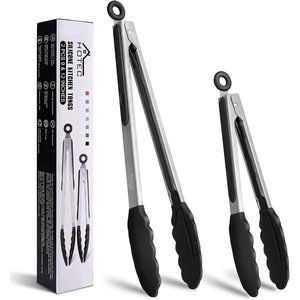 Premium Stainless Steel Locking Kitchen Tongs with Silicon Tips